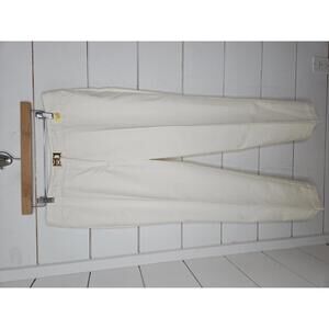Charter Club Pant Shop size 14 cream cropped pants with attached belt